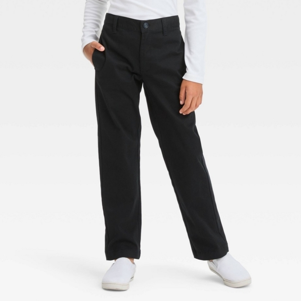 Boys' Straight Fit Uniform Pants - Cat & Jack Black 8